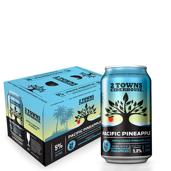 2 TOWNS CIDER PINEAPPLE (6/12OZ) C