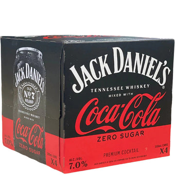 JACK DANIEL'S MIXED WITH COKE ZERO RTD (4/12OZ)