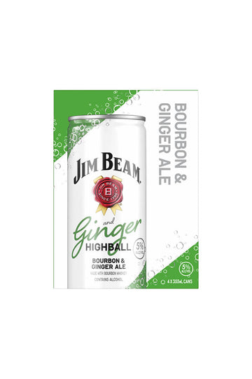 JIM BEAM BOURBON & GINGER ALE 4PK CAN
