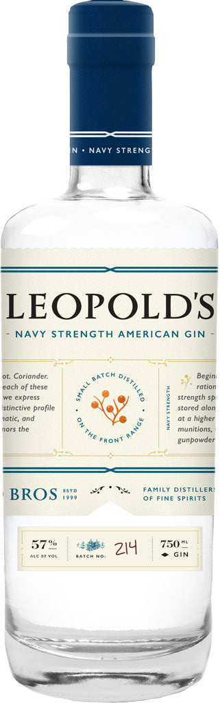 LEOPOLD'S NAVY STRENGTH GIN (750ML)